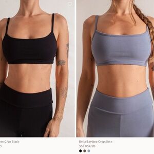 Indigo Luna Bella Bamboo Crop Top Colors Black AND Slate Sizes XS